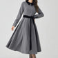 Gray Swing Fit and Flare Wool Dress 4524