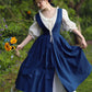 Blue Summer Linen Pinafore Apron Dress 5213