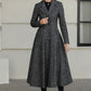 Long Wool Swing Coat – Vintage 1950s Double Breasted Overcoat 6528
