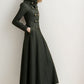 Army green military long wool coat 5218