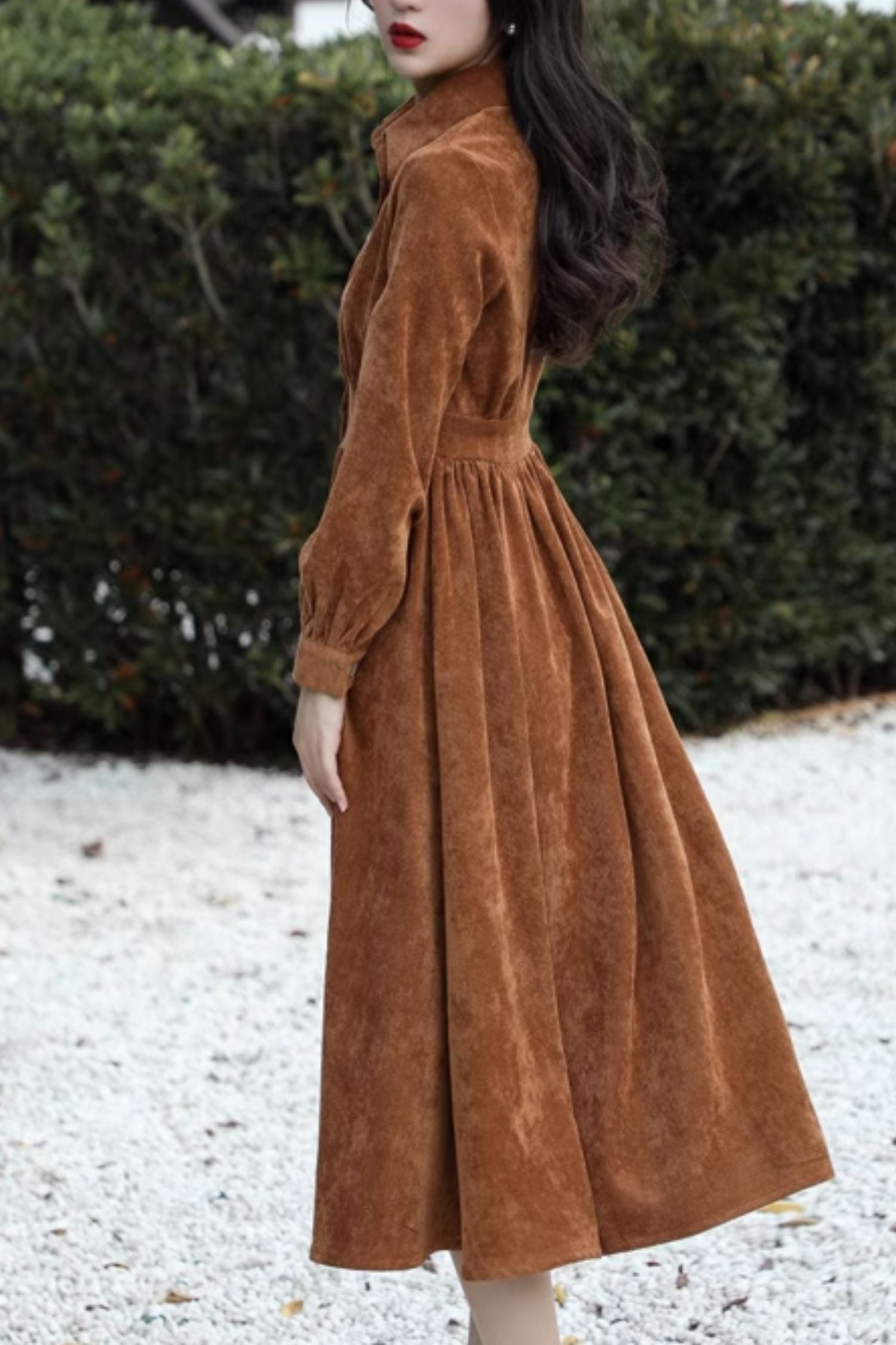 Long corduroy shirt dress women 4805 Long corduroy shirt dress women 4805