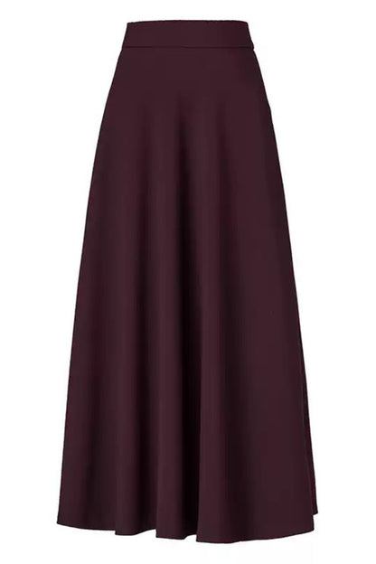 High waist long autumn skirt women 6197