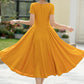 Yellow midi dresses for women 5981