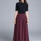 Women's long swing summer linen skirt 1672