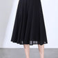 A line midi swing chiffon skirt women 6129