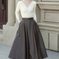 Brown classic faux leather skirt 5312