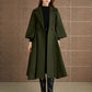 Green princess long winter wool coat 5364