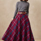 Long wool plaid skirt for women 5257