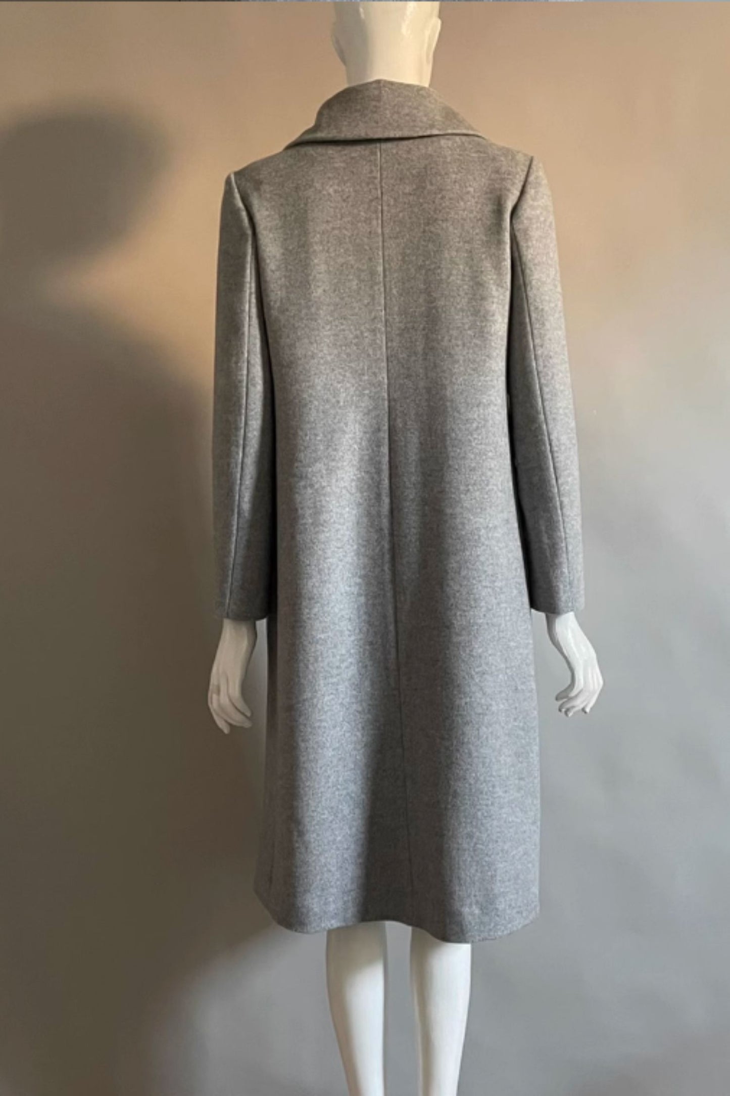 Gray winter long winter wool coat 5286