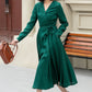 Green fit and flare spring wrap dress 4966