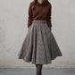 Plaid winter wool circle skirt 5306