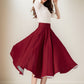 Midi circle linen summer skirt for women 5070