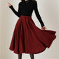 Winter Midi Wool Skirt Women 5230