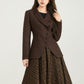 Brown short winter wool coat women 5566