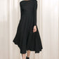 Classic Black Linen Midi Dress 5601