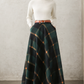 Green Long Winter Wool Plaid Skirt 5274