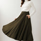 Fit and flare winter long wool skirt 5186