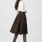 Handmade Knee length plaid winter wool skirt 5323