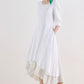 Little white dress with high low hem 2517