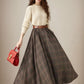 A line long wool plaid winter skirt 5251