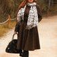 Midi Plaid Swing wool Dress Women 4740