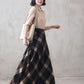 Women's Long Tartan Plaid Wool Maxi Skirt 3108