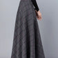 Vintage Inspired Tartan Plaid Midi Wool Skirt Woman 3138