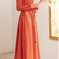 Plus size maxi spring linen dress 4818