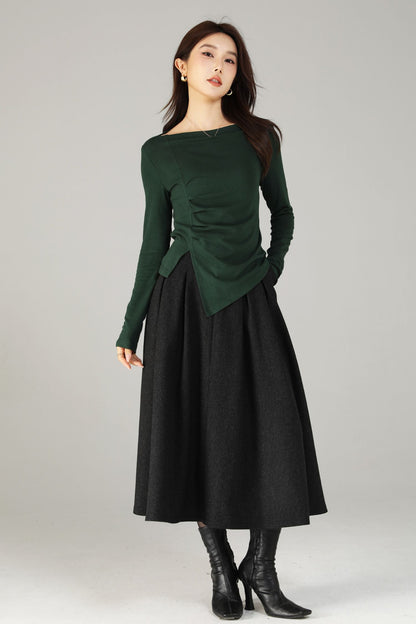 Asymmetrical autumn knit top women 6504