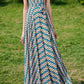 Fit and flare printed maxi summer dresses 5036