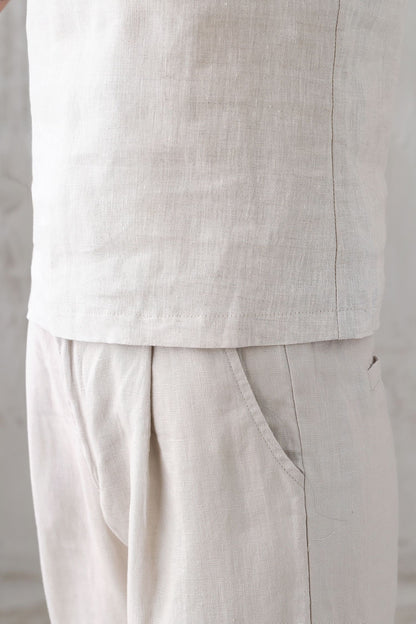 Summer linen tank top women 3345
