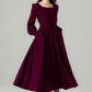 Long winter wool dress with pockets 5236