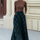 A line maxi plaid winter wool skirt 5451