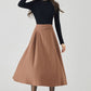 Retro midi winter womens wool skirt 4527