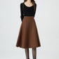 A line brown winter wool skirt 5316