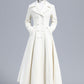 White Double Breasted Long Wool Coat 3235