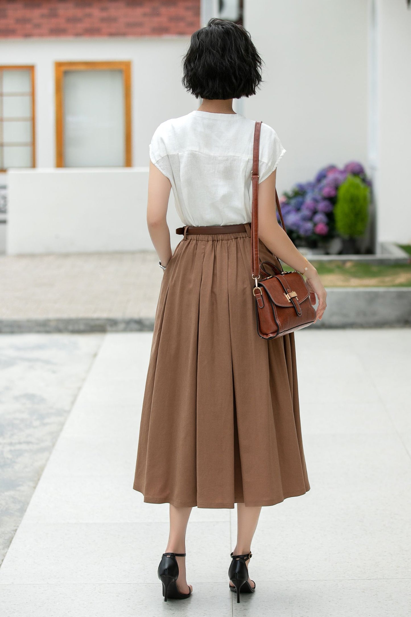 Women linen summer skirt 5982