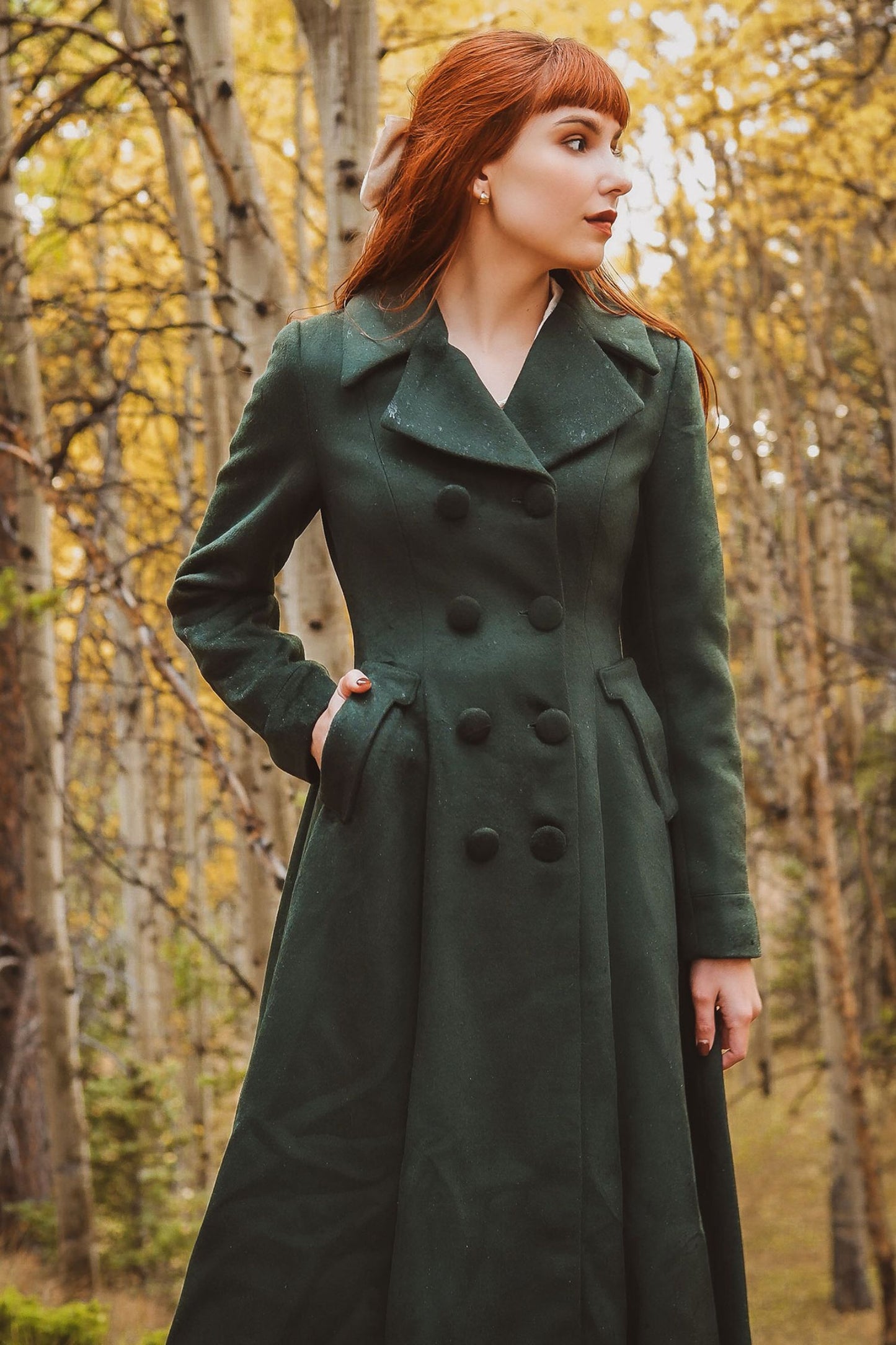 Vintage Inspired maxi wool coat 3182