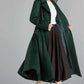 Vintage inspired Long wool green coat  2398