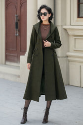 2040131 Grey Military Style Wool Coat