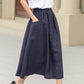 Button up midi summer linen skirt 4944