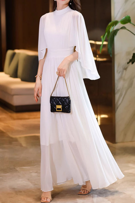 White prom summer wedding bridesmaid dress 5053