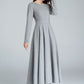 Gray Long sleeve Swing wool dress 1616