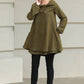 Handmade Wool Blend Tunic Coat – Vintage-Inspired Oversized Collar for Fall/Winter | Xiaolizi 6513