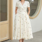 Handmade Cream White Embroidered Linen Cotton Wrap Dress – Vintage Summer Midi 5835