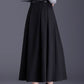 A line midi wool skirt women 6137