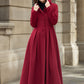 Long swing red winter wool coat women 6287