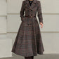 Plaid Vintage inspired Long wool coat 6529