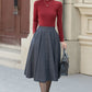 Swing Midi Wool Skirt Women 5458