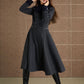 Block color winter wool coat women 5366